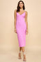 Pink Ribbed Cami Midi Dress