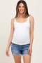 Blue Super Distressed Maternity Jean Shorts