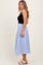 Black Sleeveless Colorblock Striped Skirt Midi Dress