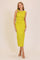 Lime Textured Shoulder Detail Midi Dress
