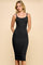 Black Double Layer Heavy Ribbed Sleeveless Dress