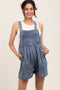 Blue Chambray Maternity Shortall Romper