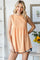 Peach Ruffle Mock Neck Sleeveless Blouse