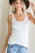 White Button Front Tank Top
