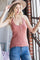 Light Rust Button Front Tank Top