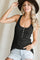 Black Button Front Tank Top