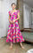 Magenta Tropical Floral Tiered Maxi Dress