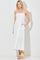 Ivory Polka Dot Shoulder Tie Midi Dress