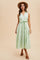 Mint Green Sleeveless Linen Blend Midi Shirt Dress