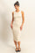 Cream Ribbed Sleeveless Midi Dress