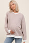 Mocha Striped Maternity Pullover Top