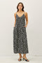 Black Floral V-Neck Maxi Dress