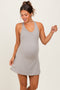 Light Taupe Tennis Racerback Maternity Romper Dress