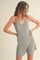 Heather Grey Ribbed Knit Sleeveless Romper