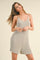 Light Grey Ribbed Knit Sleeveless Romper