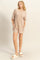 Beige V Back Short Sleeve Pocketed Romper