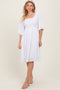 White Smocked Midi Dress