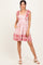 Mauve Damask Ruffle Sleeve Mini Dress