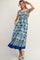 Royal Blue Floral Sleeveless Smocked Midi Dress