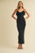 Black Sleeveless Knit Mermaid Maxi Dress