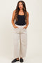 Beige Corduroy Wide Leg Maternity Pants