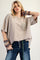 Taupe Mineral Wash Crochet Pocket Top