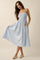 Blue Striped Smocked Midi Dress