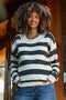 Charcoal Faux Layer Striped Knit Maternity Sweater