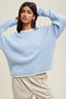 Light Blue Contrast Trim Sweater
