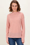 Rust Striped High Neck Long Sleeve Top