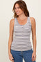Mocha Striped Fitted Tank Top