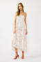 Ivory Floral Sleeveless Tiered Ruffle Detail Maxi Dress