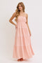 Light Pink Lace Tiered Sleeveless Maxi Dress