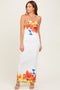 Ivory Floral Strapless Maxi Dress