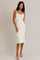 Ivory Knit Floral Embroidery Midi Tank Dress