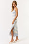 Light Blue Patterned Sleeveless Maxi Dress