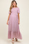 Mauve Floral Smocked Maternity Midi Dress