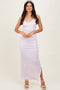 Light Pink Spring Floral Print Sleeveless Dress