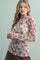 Cream Rose Floral Mesh Long Sleeve Top