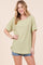 Lime Ribbed Knit Short Sleeve Top