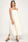 Ivory Shoulder Tie Midi Dress