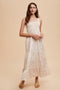 Light Pink Smocked Cotton Floral Sleeveless Maxi Dress