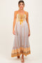 Multi Border Print Cut Out Maternity Maxi Dress