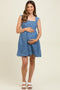 Blue Floral Chambray Maternity Mini Dress