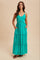 Emerald Swiss Dot Smocked Sleeveless Maxi Dress