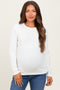 Ivory Ribbed Knit Maternity Long Sleeve Top
