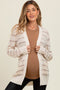 Cream Fine Knit Striped Maternity Open Cardigan