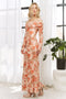 Light Pink Rose Floral Off Shoulder Maxi Dress
