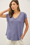 Light Navy V-Neck Top