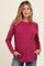 Burgundy Baby Waffle Knit Long Sleeve Maternity Top
